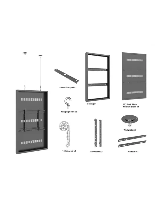 MULTIBRACKETS 3717 Caisson avec Elingues Caja Multibrackets 65  Wire Medium Negro MULTIBRACKETS MUL3717 | MusicGoodDeal