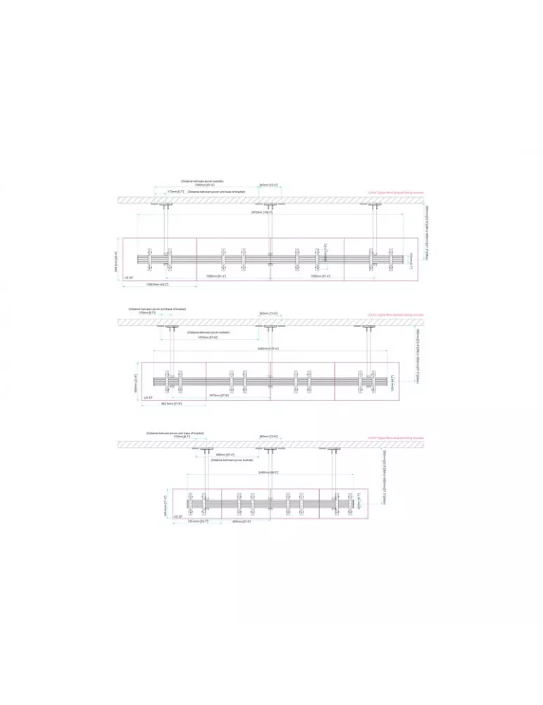 MULTIBRACKETS 6473 Menuboard Multibrackets Menu Board Mount Pro MBC4X1U - 4 pantallas 32 -50  VESA Max 300x300 MULTIBRACKETS M