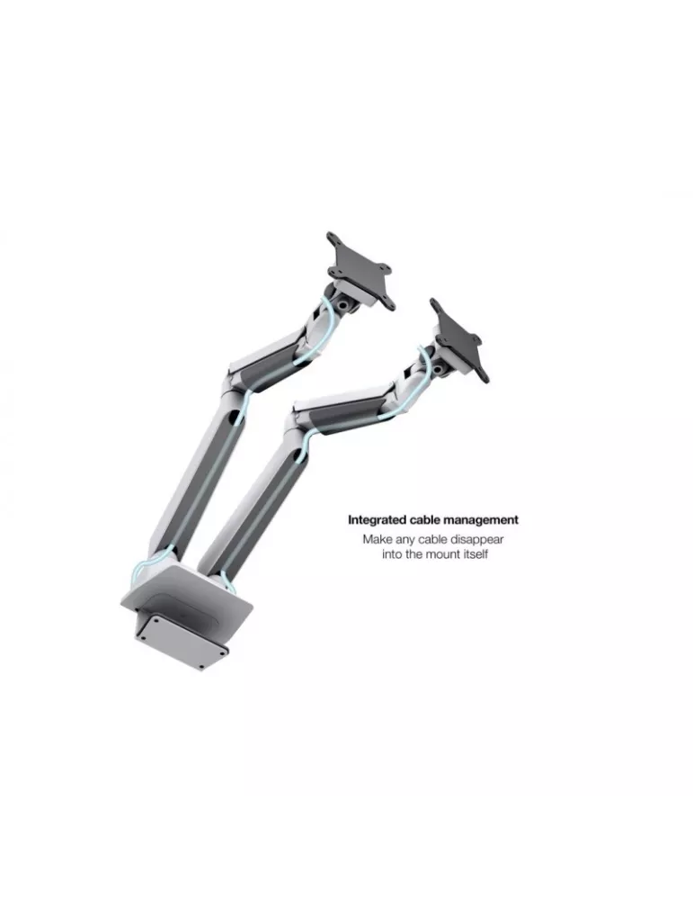 MULTIBRACKETS 1898 Support de table avec support ordinateur Multibrackets Gas Lift Arm Dual Arm w. Laptop Holder - écran 15"- 3