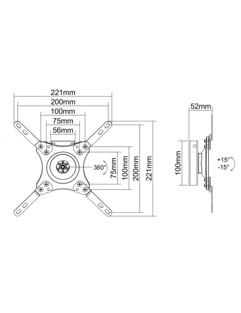 MULTIBRACKETS 6061 Wallmount 360 Multibrackets 15-32   VESA 200x200 screen REF MULTIBRACKETS MUL6061 | MusicGoodDeal