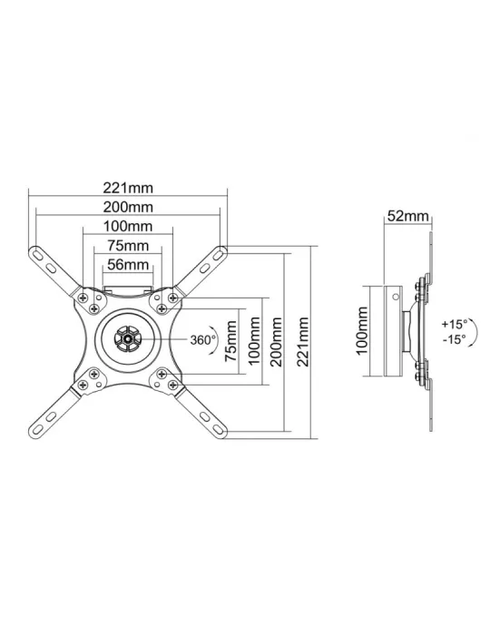 MULTIBRACKETS 6061 Wallmount 360 Multibrackets 15-32   VESA 200x200 screen REF MULTIBRACKETS MUL6061 | MusicGoodDeal