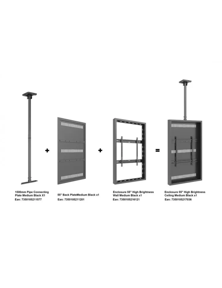 MULTIBRACKETS 7036 Caisson avec support plafond Multibrackets Enclosure 55" High Brightness Ceiling Medium - écran 55" VESA Max
