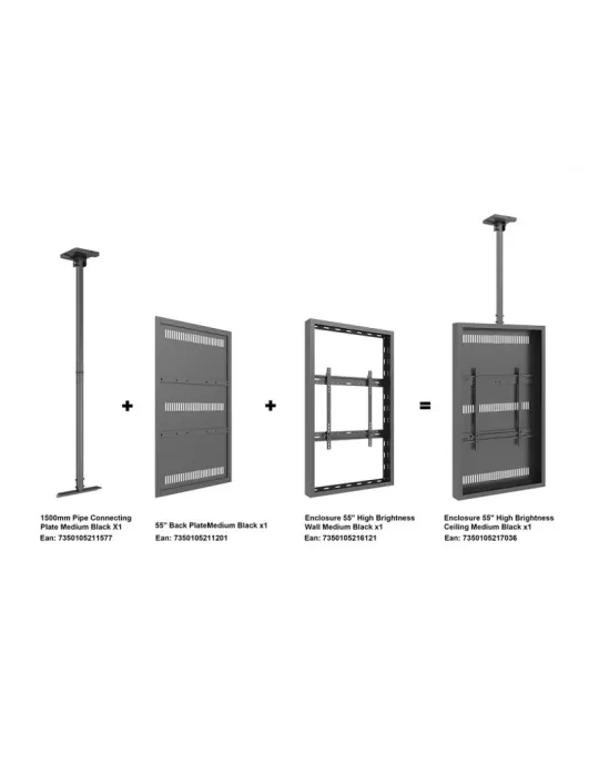MULTIBRACKETS 7036 Caisson avec support plafond Multibrackets Enclosure 55" High Brightness Ceiling Medium - écran 55" VESA Max