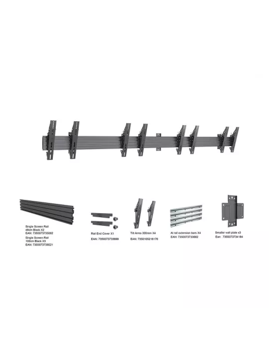 MULTIBRACKETS 6046 Soporte mural Multibrackets Menu Board Wall Mount Pro MBW4X1U - 4 pantallas 32 -50  VESA Max 300x300 MULTIB