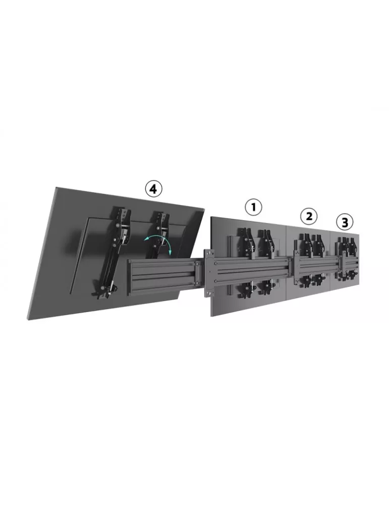 MULTIBRACKETS 6046 Multibrackets Menu Board Wall Mount Pro MBW4X1U - 4 screens 32 -50  VESA Max 300x300 MULTIBRACKETS MUL6046