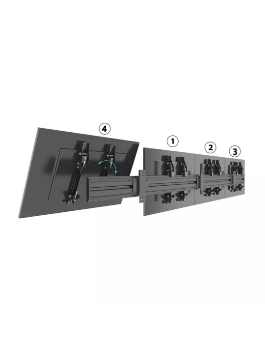 MULTIBRACKETS 6046 Multibrackets Menu Board Wall Mount Pro MBW4X1U - 4 screens 32 -50  VESA Max 300x300 MULTIBRACKETS MUL6046