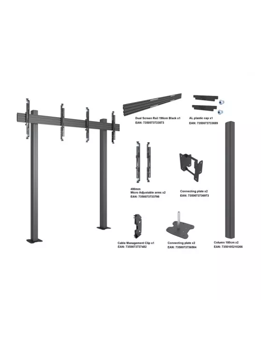 MULTIBRACKETS 3397 Support sol a fixer Multibrackets Floormount Column Pro 2x1 MBFM2x1U 180 - 2 screens 32-65  VESA Max 400x40