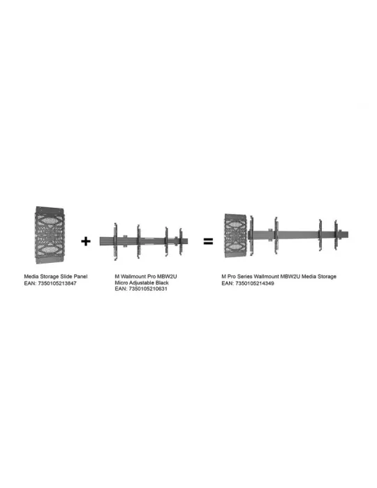 MULTIBRACKETS 4349 Support mural avec stockage multimédia Multibrackets Wallmount MBW2U Media Storage - VESA Max 600x400