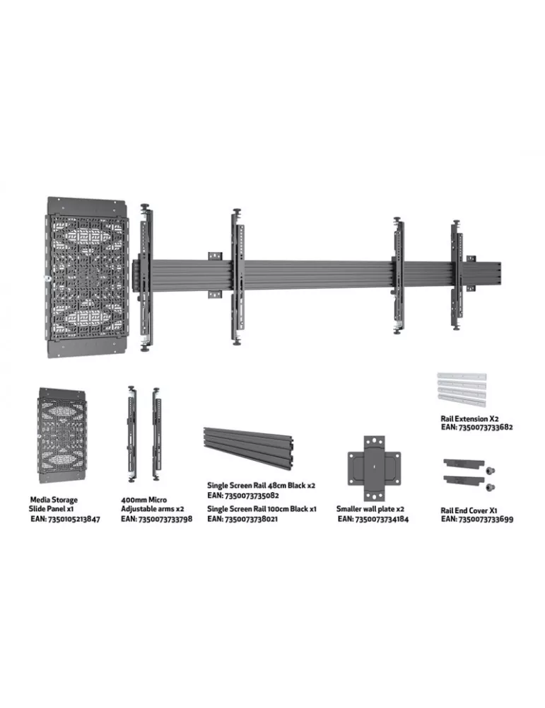 MULTIBRACKETS 4349 Multibrackets Wallmount MBW2U Media Storage - VESA Max 600x400 MULTIBRACKETS MUL4349 | MusicGoodDeal