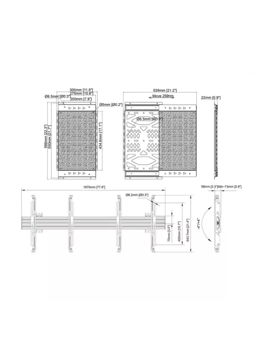 MULTIBRACKETS 4349 Wandhalterung mit Medienspeicher Multibrackets Wallmount MBW2U Media Storage - VESA Max 600x400 MULTIBRACKE