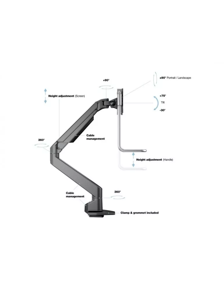 MULTIBRACKETS 2581 Soporte de mesa articulado con asa Multibrackets Brazo de elevación a gas Sencillo - pantalla de 15 - 32  V