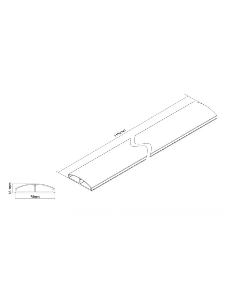 MULTIBRACKETS 3855 Cubrecables Multibrackets Super Slim Negro - 75mm A - 1100mm L MULTIBRACKETS MUL3855 | MusicGoodDeal