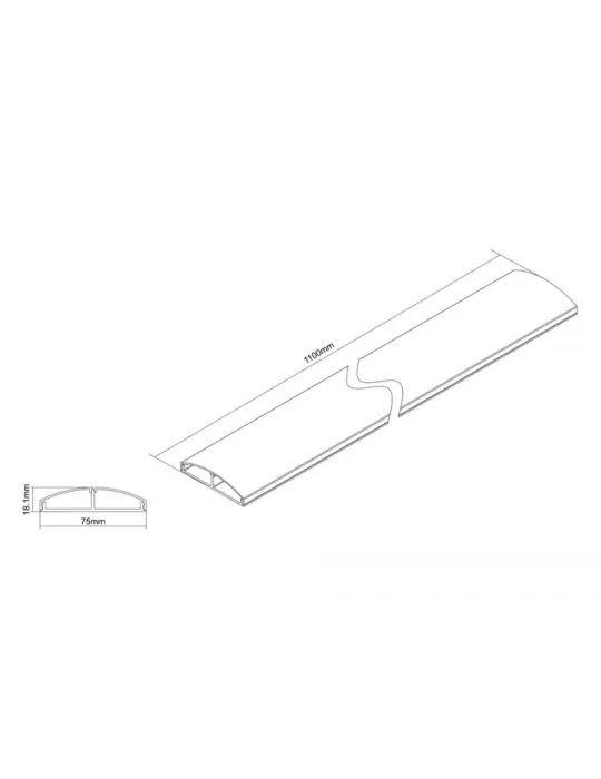 MULTIBRACKETS 3855 Cubrecables Multibrackets Super Slim Negro - 75mm A - 1100mm L MULTIBRACKETS MUL3855 | MusicGoodDeal