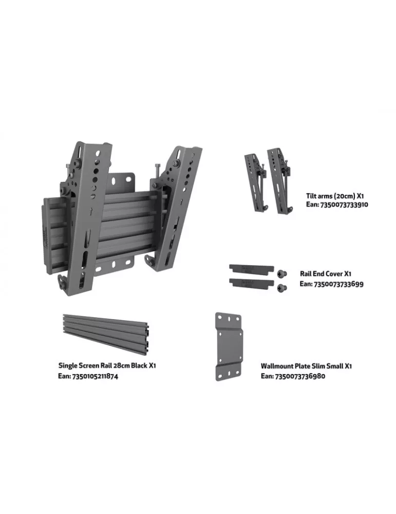 MULTIBRACKETS 7024 Neigbare Wandhalterung Multibrackets Wallmount Pro MBW1U Tilt 200 Black - 17 -42 -Bildschirm VESA Max 200x2