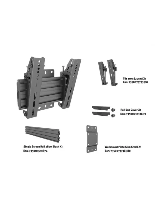 MULTIBRACKETS 7024 Support mural inclinable Multibrackets Wallmount Pro MBW1U Tilt 200 Black - écran 17"-42" VESA Max 200x200