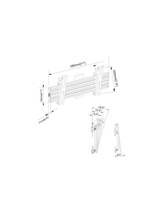 MULTIBRACKETS 7024 Support mural inclinable Multibrackets Wallmount Pro MBW1U Tilt 200 Black - écran 17"-42" VESA Max 200x200