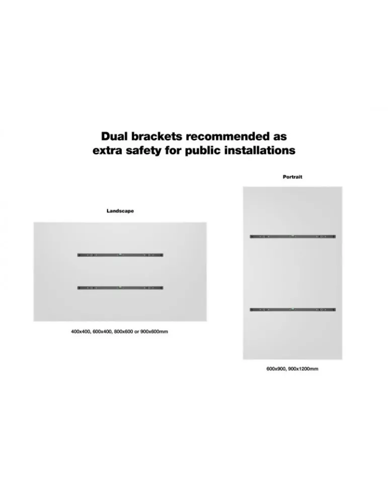 MULTIRACKETS 1004 Soporte mural universal Multibrackets tamaño L - Horizontal 65  - 85  o Vertical 55 -75 MULTIBRACKETS MUL100