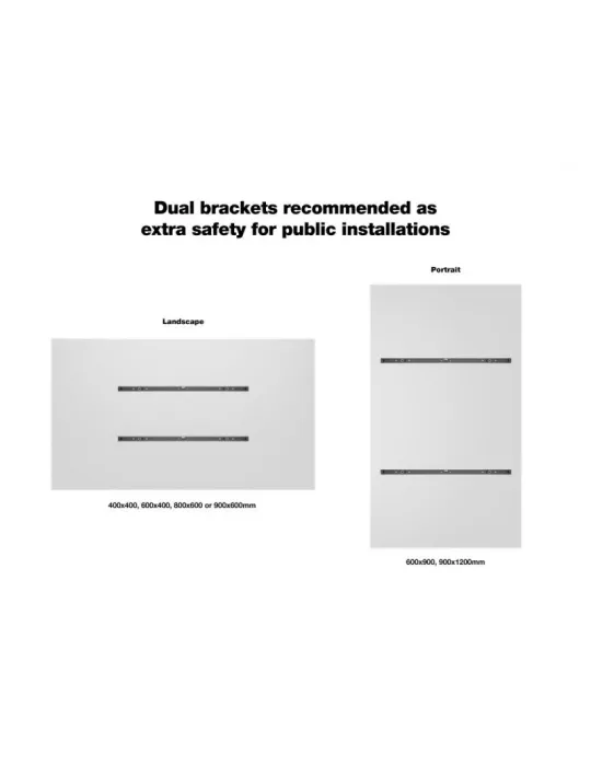 MULTIBRACKETS 1004 Support écran mural universel Multibrackets taille L - Paysage 65" - 85" ou Portrait 55''-75"