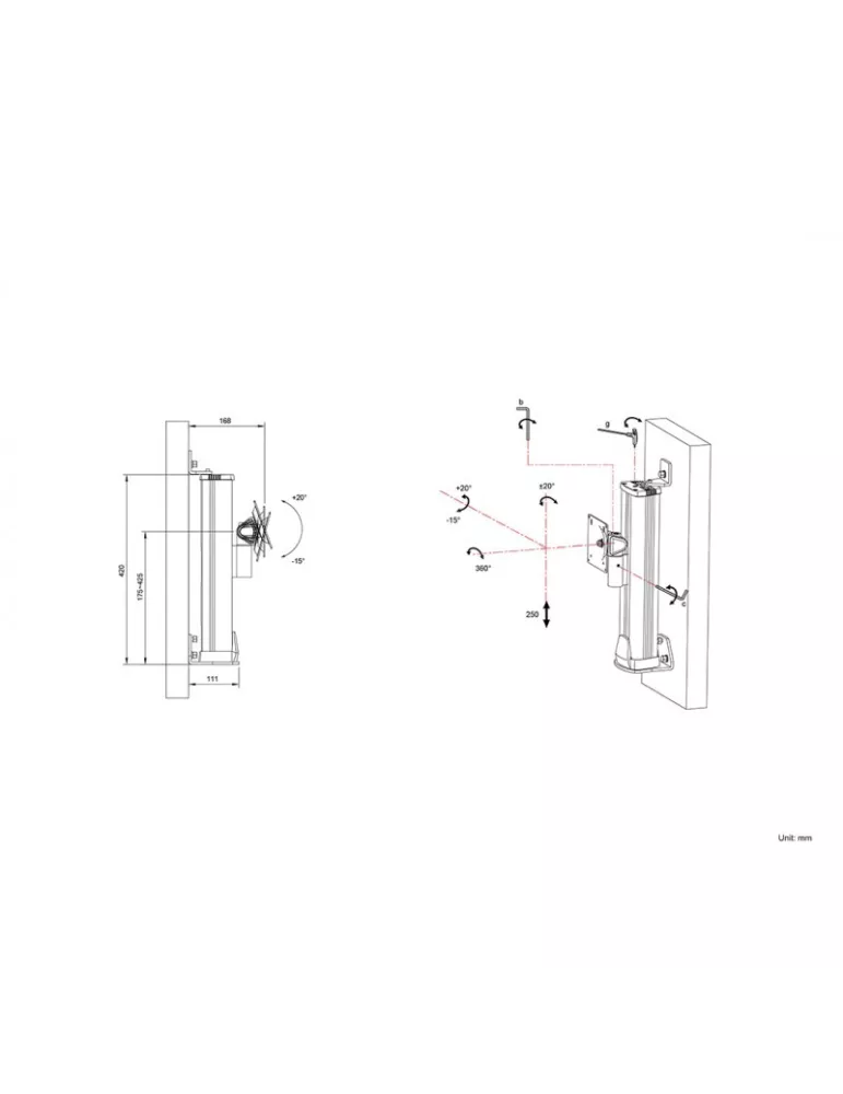 MULTIBRACKETS 3236 Multibrackets Wallmount HD Single - 32 -50  screen VESA Max 100x100 MULTIBRACKETS MUL3236 | MusicGoodDeal