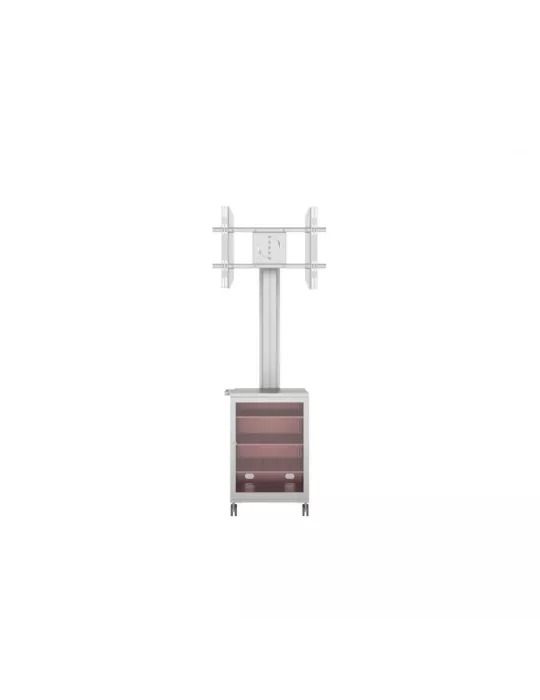 MULTIBRACKETS 7754 Mobiler Ständer Multibrackets Public Display Stand 180 Dual MediaBox4 Silber - Bildschirm 40 -75  VESA 800x