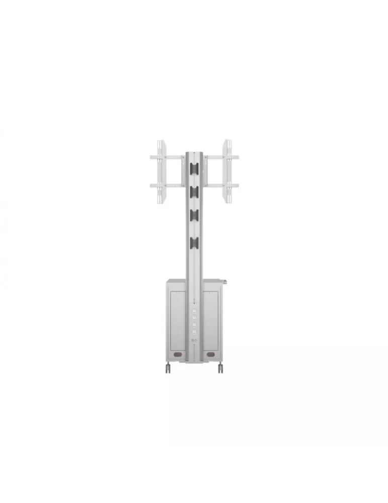 MULTIBRACKETS 7754 Mobiler Ständer Multibrackets Public Display Stand 180 Dual MediaBox4 Silber - Bildschirm 40 -75  VESA 800x