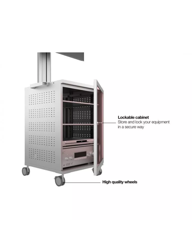 MULTIBRACKETS 7754 Support mobile Multibrackets Public Display Stand 180 Dual MediaBox4 Silver - écran 40"-75" VESA 800x400