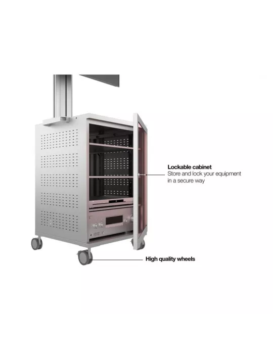MULTIBRACKETS 7754 Support mobile Multibrackets Public Display Stand 180 Dual MediaBox4 Silver - écran 40"-75" VESA 800x400