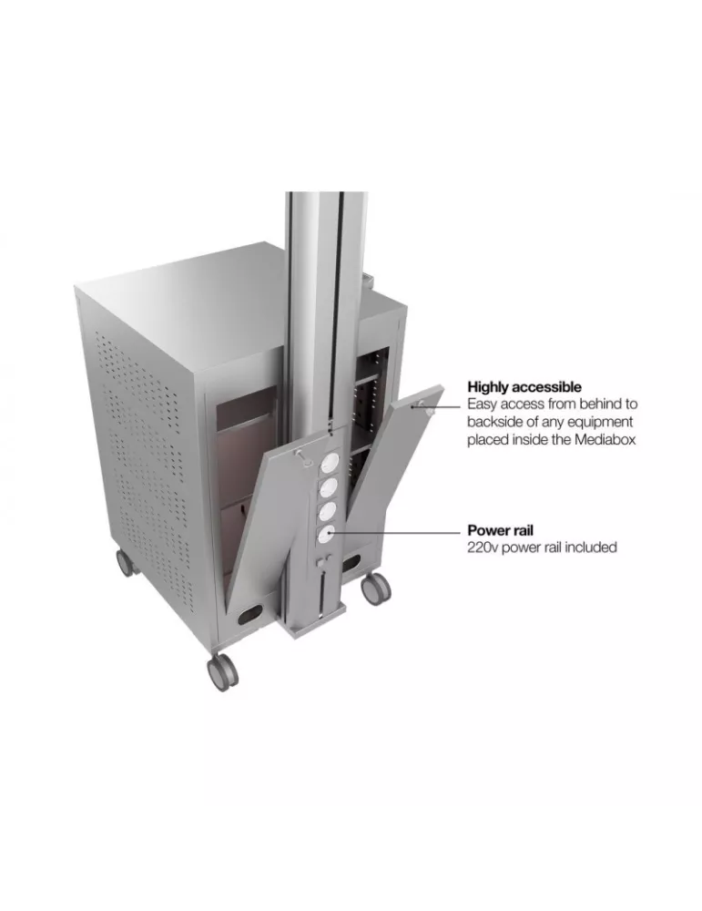 MULTIBRACKETS 7754 Support mobile Multibrackets Public Display Stand 180 Dual MediaBox4 Silver - écran 40"-75" VESA 800x400