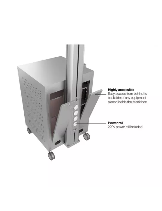MULTIBRACKETS 7754 Soporte móvil Multibrackets Public Display Stand 180 Dual MediaBox4 Plata - pantalla 40 -75  VESA 800x400 M