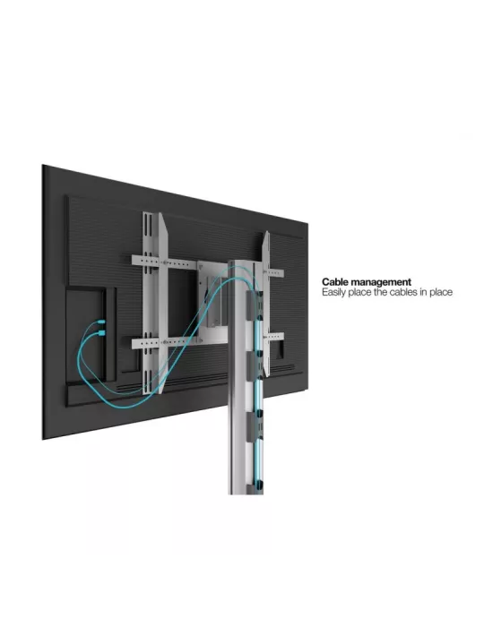 MULTIBRACKETS 7754 Mobiler Ständer Multibrackets Public Display Stand 180 Dual MediaBox4 Silber - Bildschirm 40 -75  VESA 800x