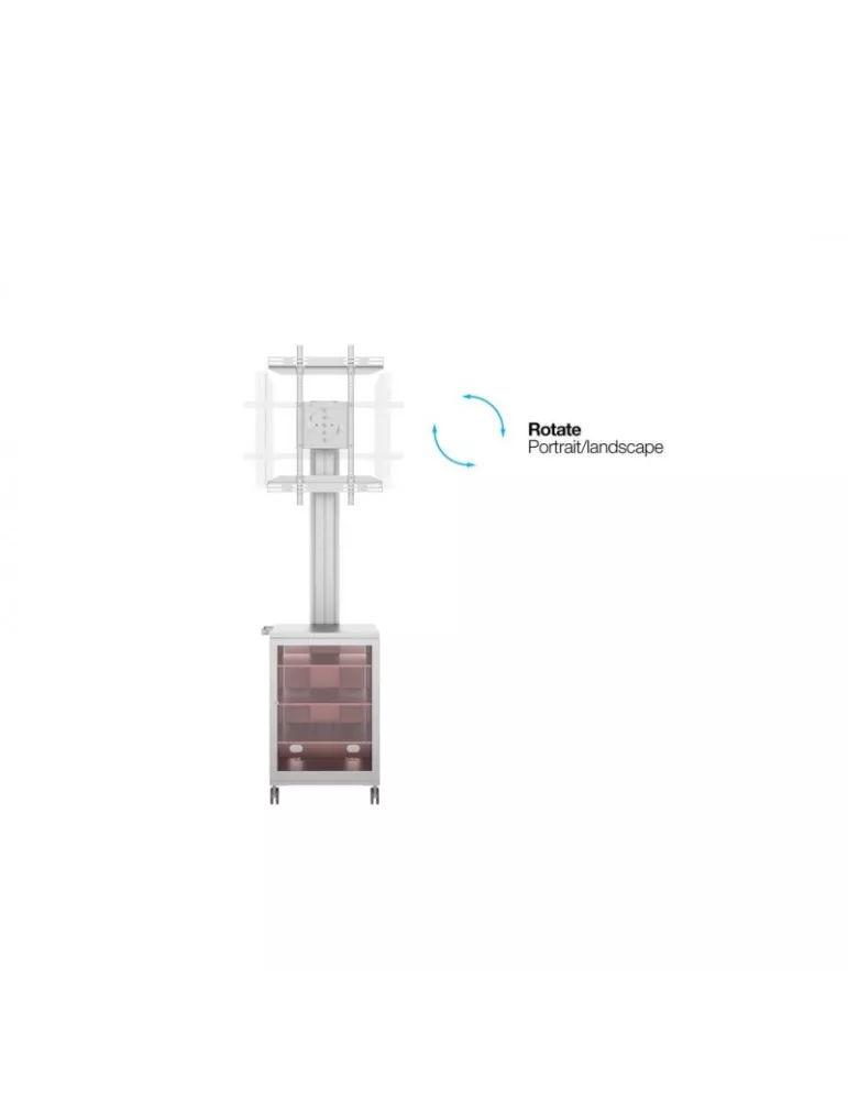 MULTIBRACKETS 7754 Mobiler Ständer Multibrackets Public Display Stand 180 Dual MediaBox4 Silber - Bildschirm 40 -75  VESA 800x