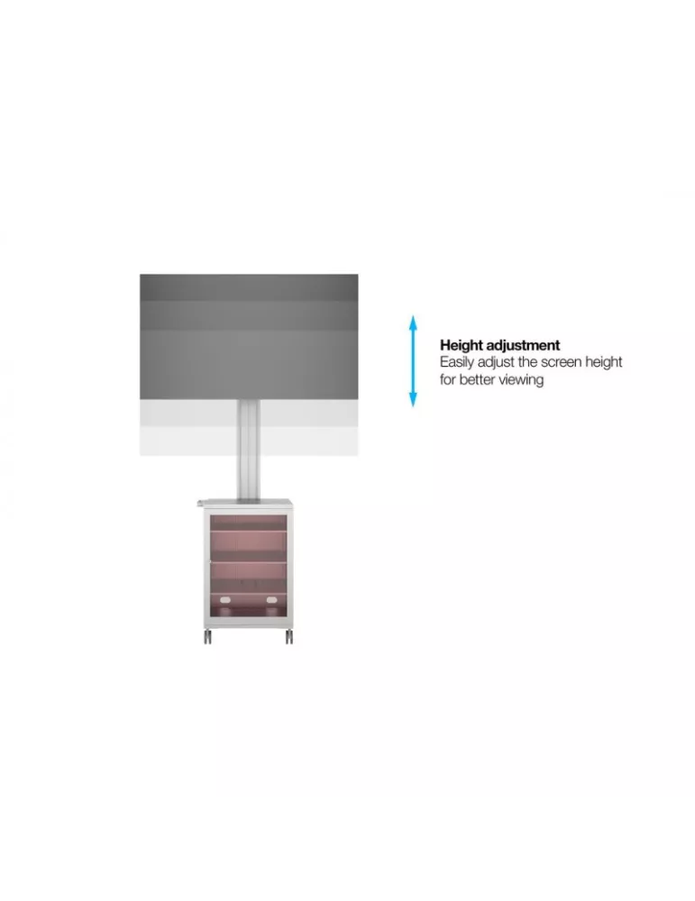 MULTIBRACKETS 7754 Mobiler Ständer Multibrackets Public Display Stand 180 Dual MediaBox4 Silber - Bildschirm 40 -75  VESA 800x