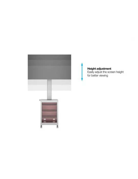 MULTIBRACKETS 7754 Mobiler Ständer Multibrackets Public Display Stand 180 Dual MediaBox4 Silber - Bildschirm 40 -75  VESA 800x