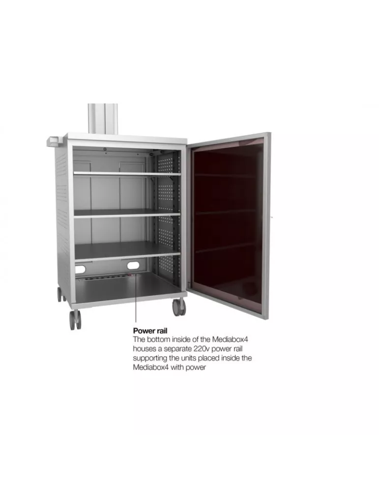 MULTIBRACKETS 7754 Mobiler Ständer Multibrackets Public Display Stand 180 Dual MediaBox4 Silber - Bildschirm 40 -75  VESA 800x