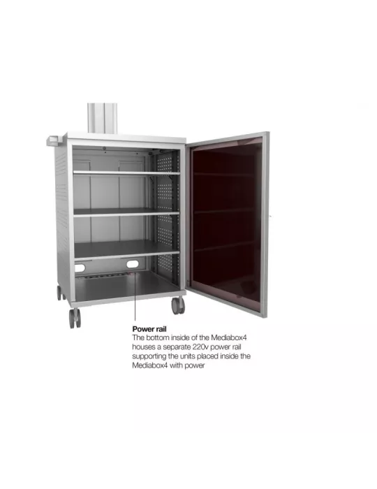 MULTIBRACKETS 7754 Mobiler Ständer Multibrackets Public Display Stand 180 Dual MediaBox4 Silber - Bildschirm 40 -75  VESA 800x