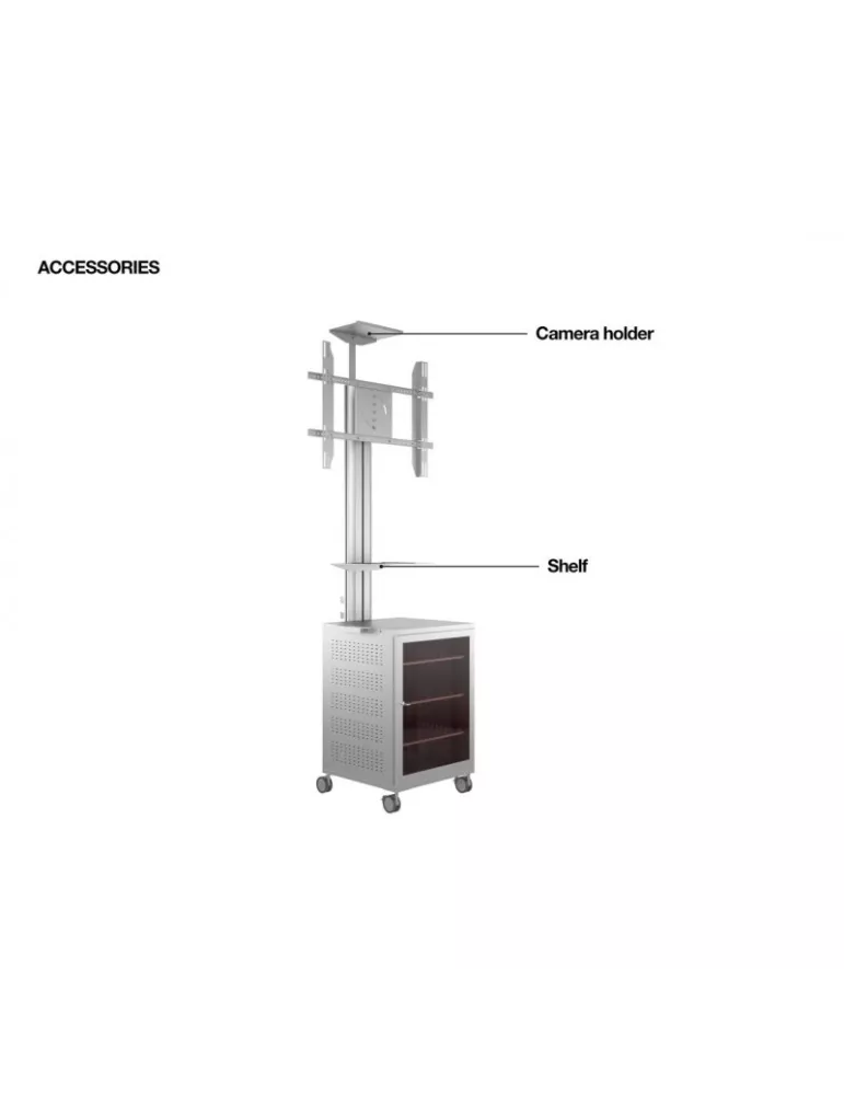 MULTIBRACKETS 7754 Support mobile Multibrackets Public Display Stand 180 Dual MediaBox4 Silver - screen 40 -75  VESA 800x400 M