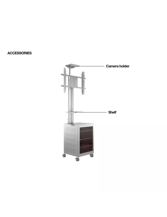 MULTIBRACKETS 7754 Support mobile Multibrackets Public Display Stand 180 Dual MediaBox4 Silver - screen 40 -75  VESA 800x400 M