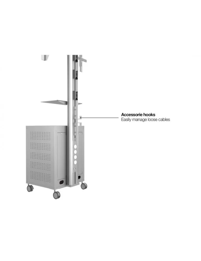 MULTIBRACKETS 7754 Mobiler Ständer Multibrackets Public Display Stand 180 Dual MediaBox4 Silber - Bildschirm 40 -75  VESA 800x