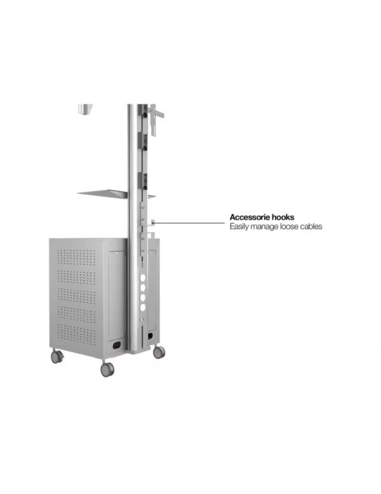 MULTIBRACKETS 7754 Mobiler Ständer Multibrackets Public Display Stand 180 Dual MediaBox4 Silber - Bildschirm 40 -75  VESA 800x