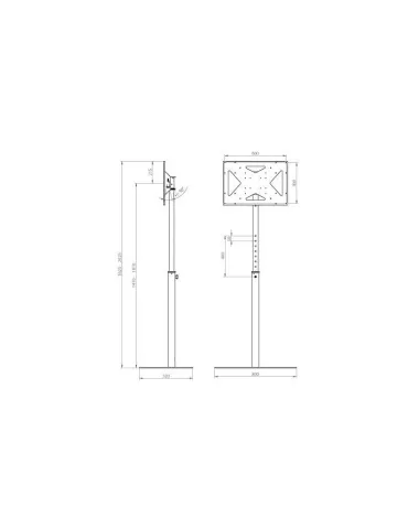 EUROMET 16502 Support sol fixe  ELITE  Ecran Vesa Max 600x400 2