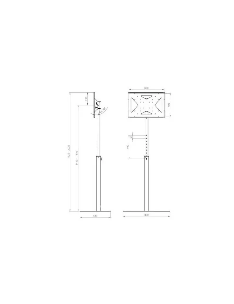 EUROMET 16502 Soporte de suelo fijo Pantalla ELITE Vesa Max 600x400 EUROMET EUR16502 | MusicGoodDeal