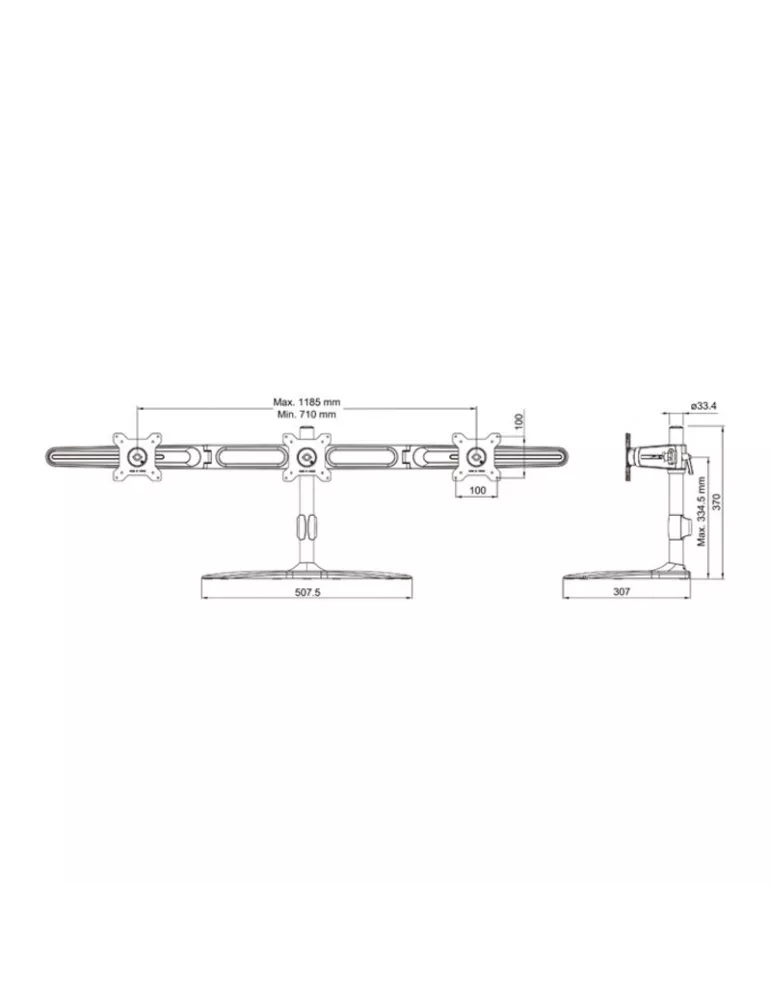 MULTIBRACKETS 4999 Soporte de sobremesa Multibrackets VESA Soporte de sobremesa de triple brazo - Pantalla de 15  - 24  Vesa M
