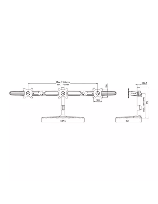 MULTIBRACKETS 4999 Soporte de sobremesa Multibrackets VESA Soporte de sobremesa de triple brazo - Pantalla de 15  - 24  Vesa M