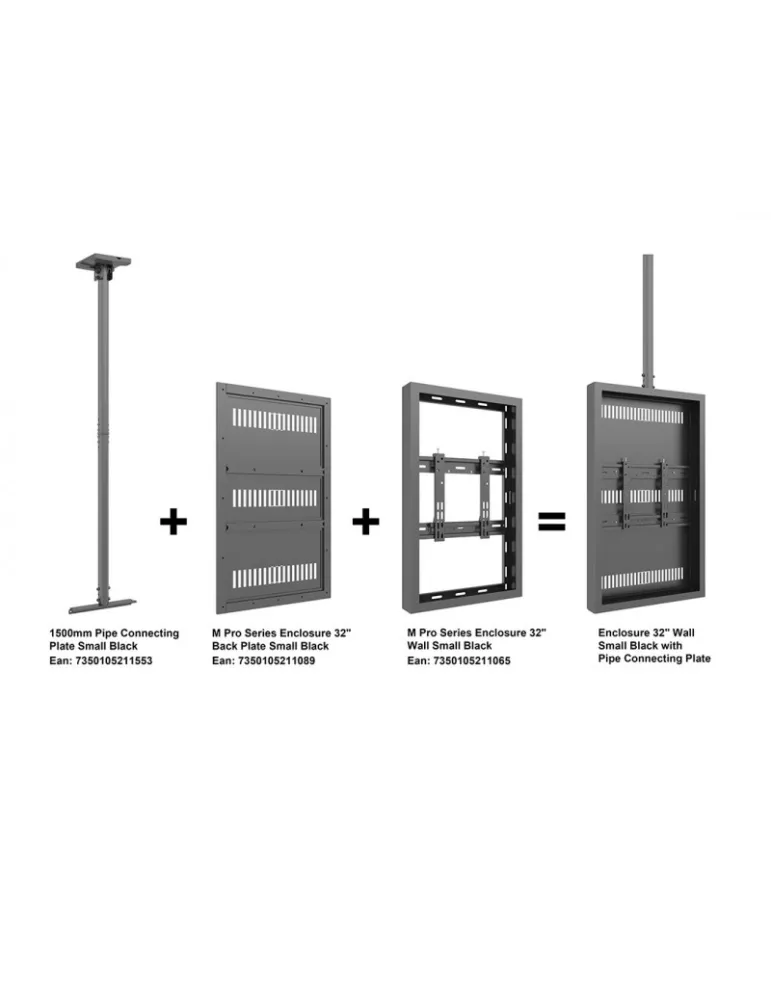 MULTIBRACKETS 1553 Deckenhalterung für Boxen Multibrackets Pro Series 1500mm Pipe Connecting Plate Small Black MULTIBRACKETS M