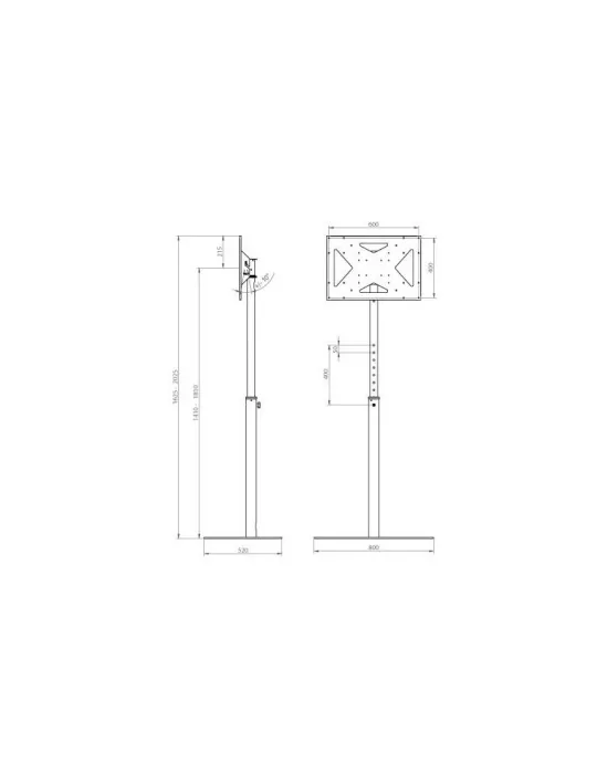 EUROMET 07211 Support sol fixe  ELITE  Ecran Vesa Max 600x400