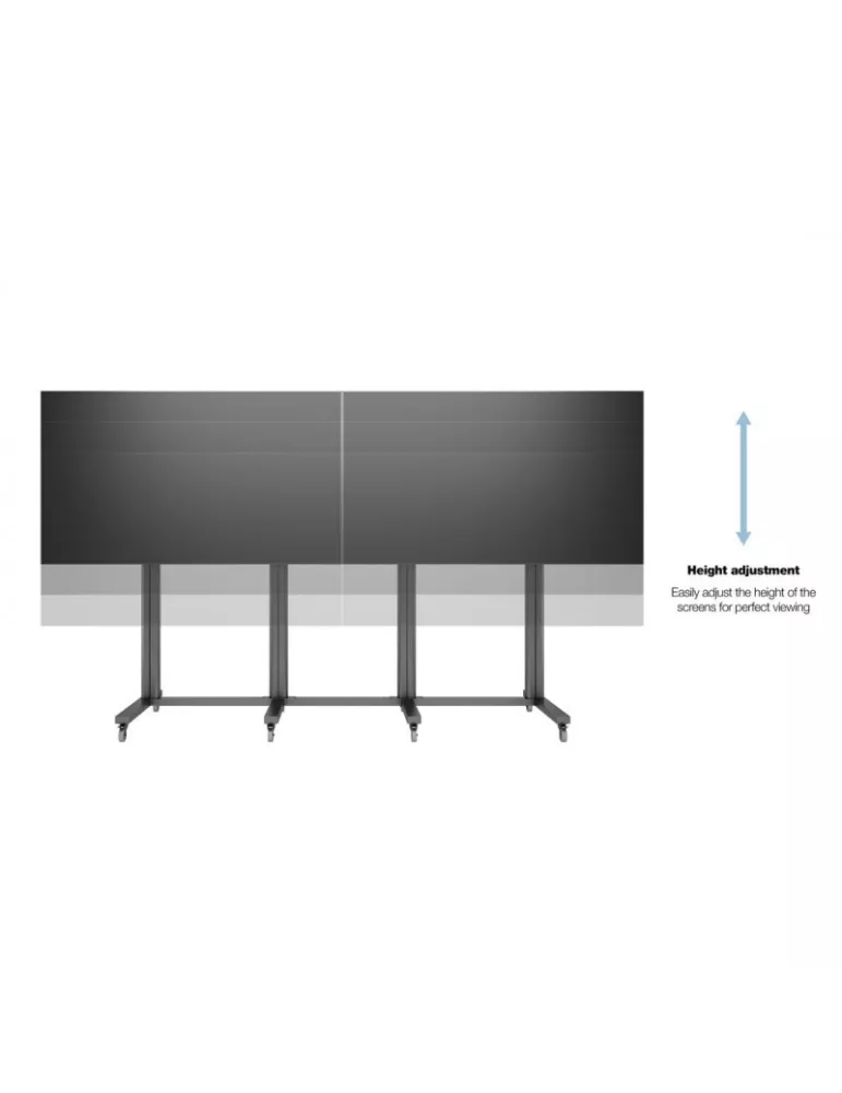 MULTIBRACKETS 3026 Soporte móvil Multibrackets Public Display Stand 210 Dual Negro - 2 pantallas 70 -110  VESA Max 1200x900 MU