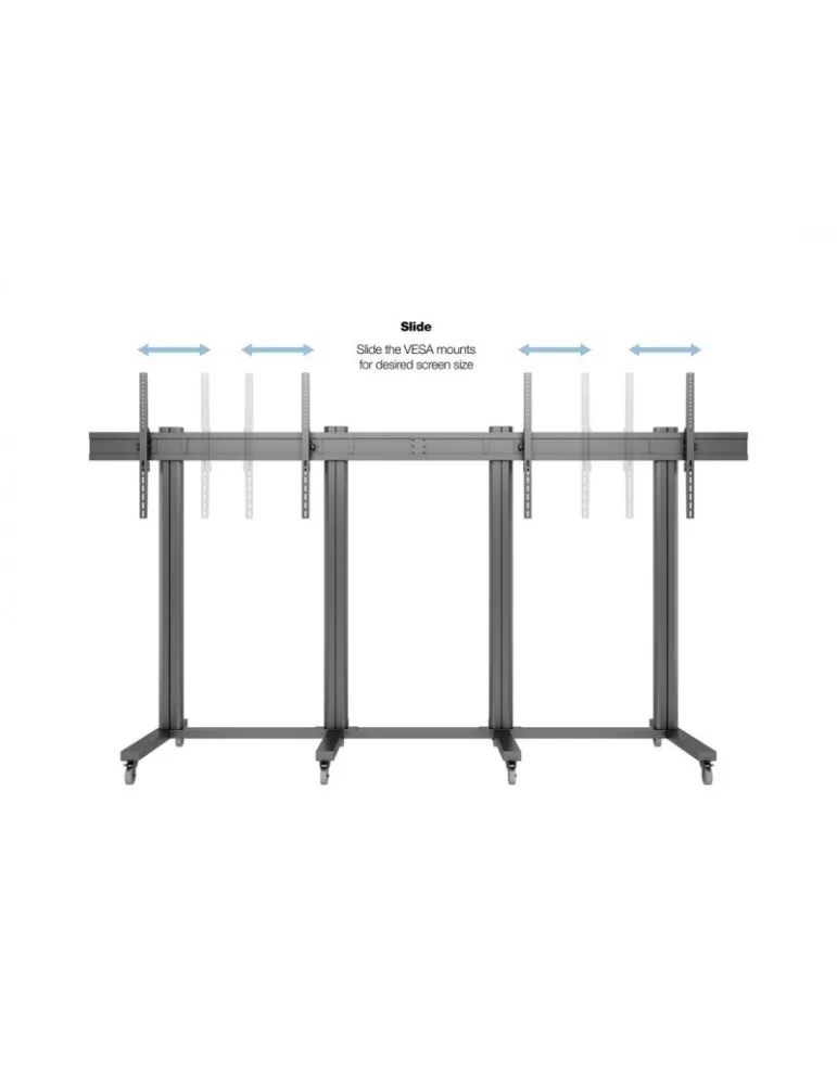 MULTIBRACKETS 3026 Support mobile Multibrackets Public Display Stand 210 Dual Black - 2 écrans 70"-110" VESA Max 1200x900