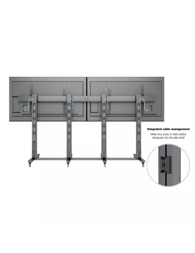 MULTIBRACKETS 3026 Support mobile Multibrackets Public Display Stand 210 Dual Black - 2 écrans 70"-110" VESA Max 1200x900
