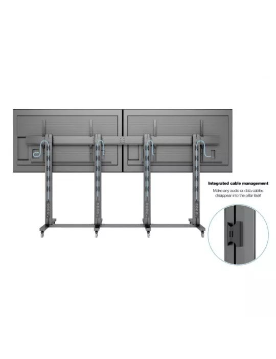 MULTIBRACKETS 3026 Mobiler Ständer Multibrackets Public Display Stand 210 Dual Black - 2 Bildschirme 70 -110  VESA Max 1200x90