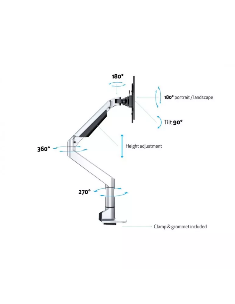 MULTIBRACKETS 7130 Support de table articulé Multibrackets Gas Lift XL Single HD - écran de 15"- 49" VESA Max 200x200